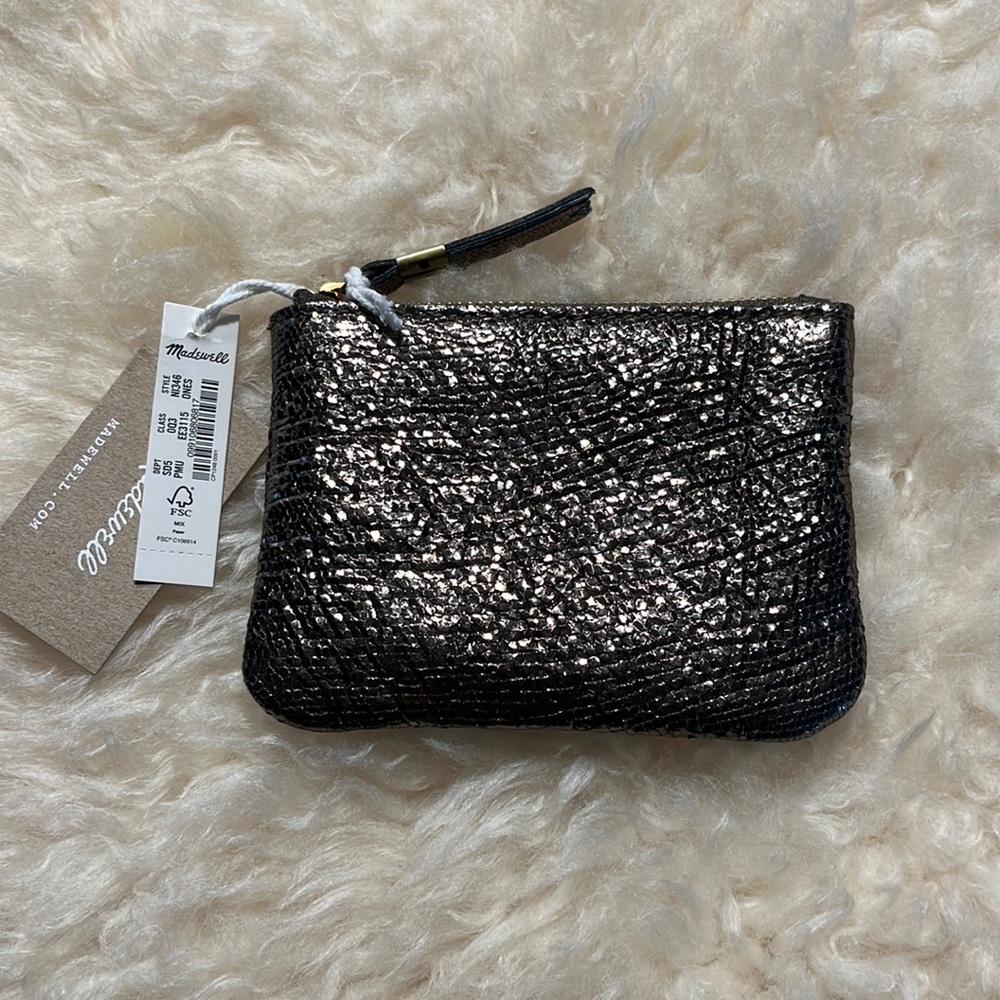 Madewell Small Zippered Leather Pouch NWT
